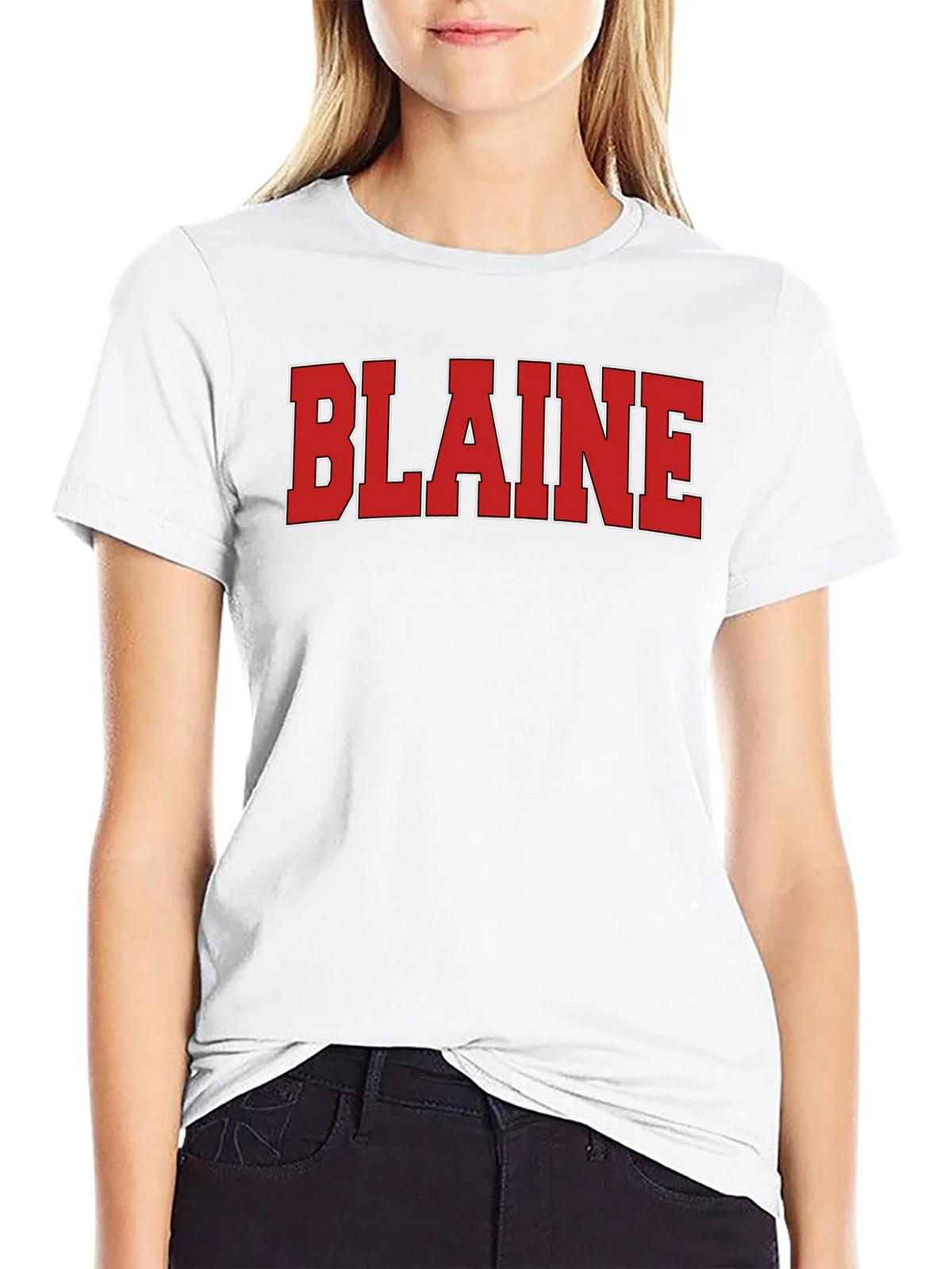 Blaine T-Shirt - Bold Red Lettering on Black product image 7