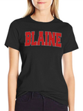 Blaine T-Shirt - Bold Red Lettering on Black product image 1