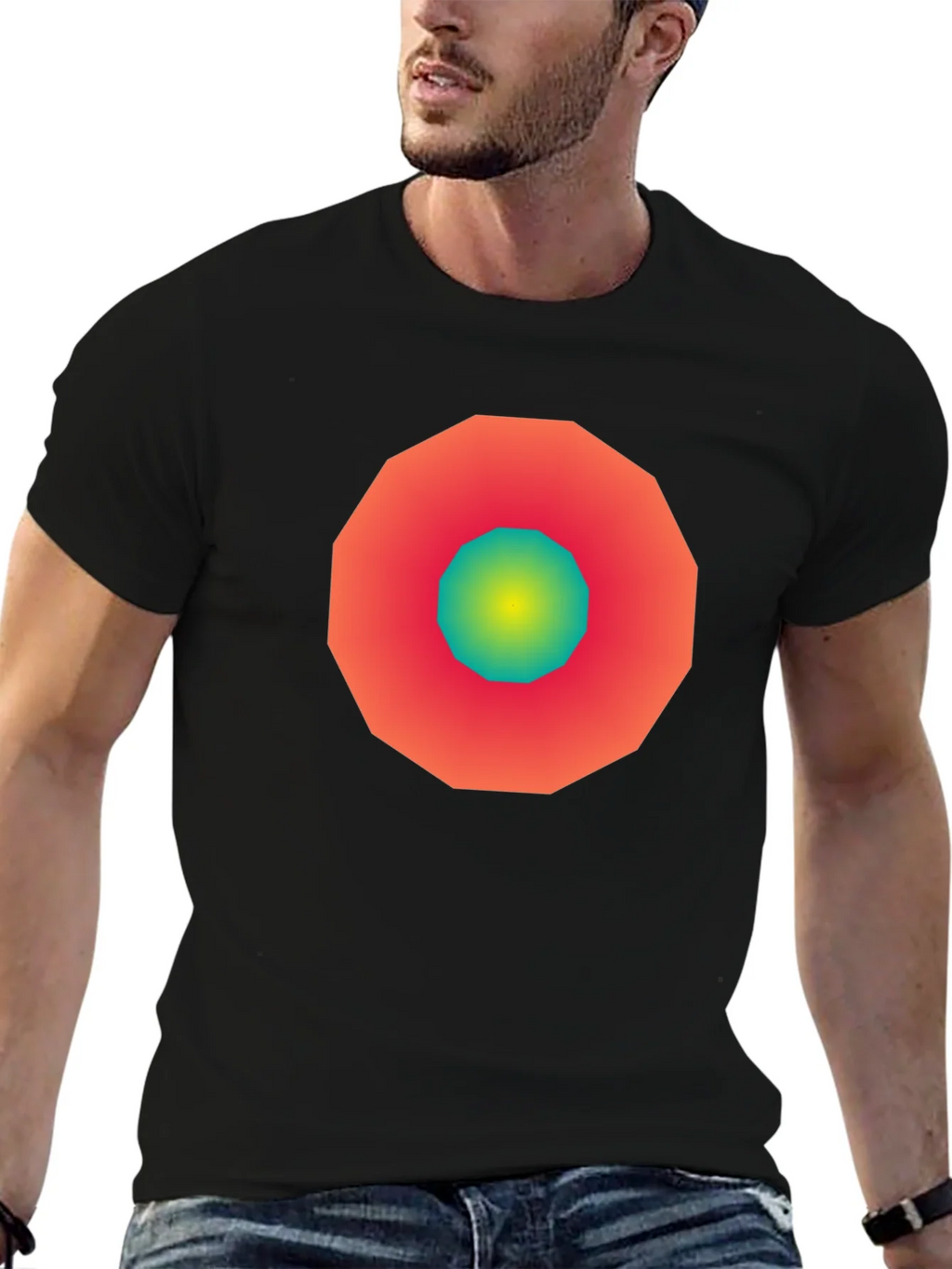 Geometric Gradient Tee - Modern Graphic Design Shirt product image 5