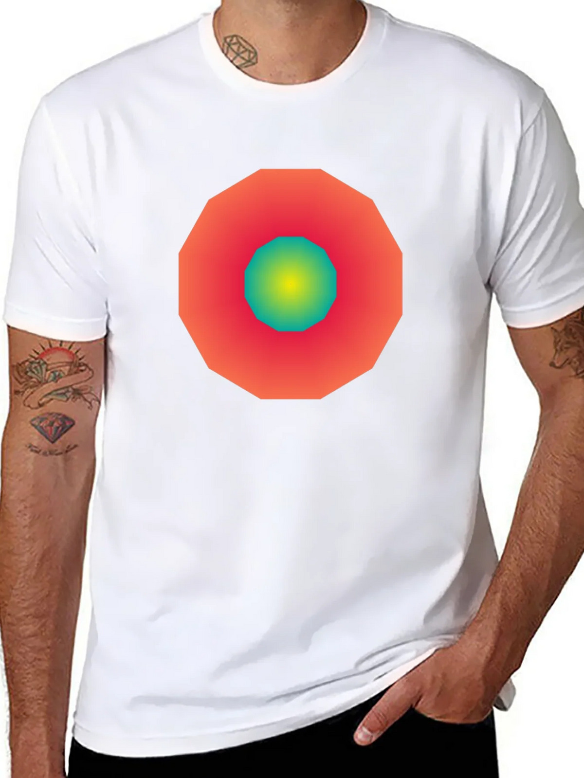 Geometric Gradient Tee - Modern Graphic Design Shirt product image 6