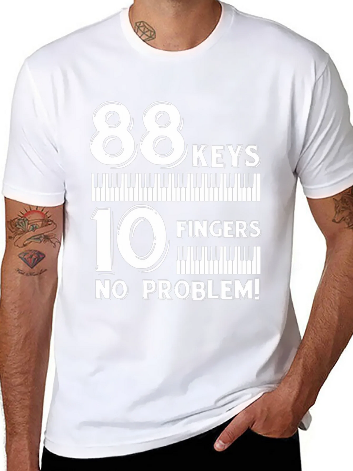88 Keys 10 Fingers No Problem T-Shirt product image 7