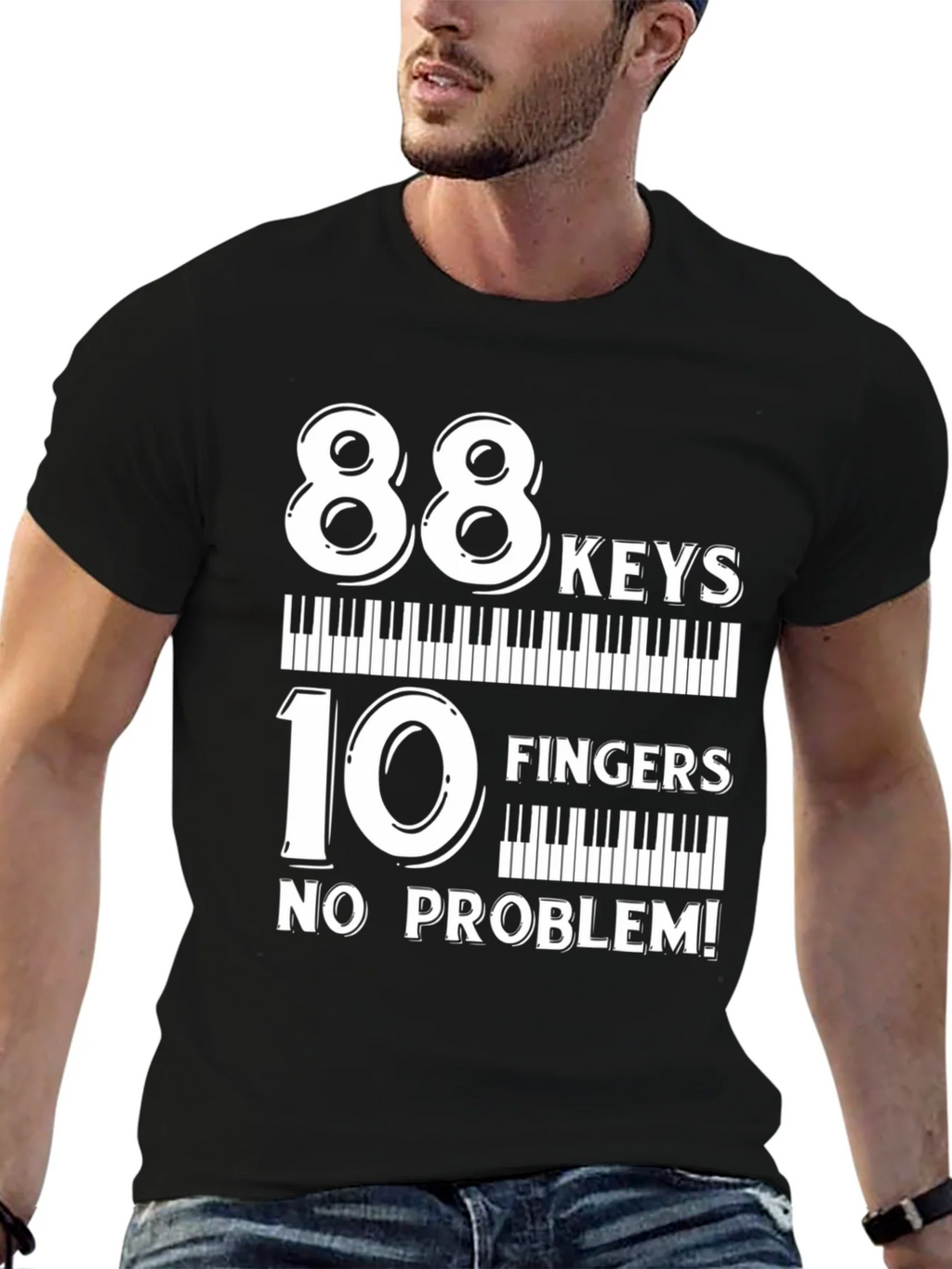 88 Keys 10 Fingers No Problem T-Shirt product image 6