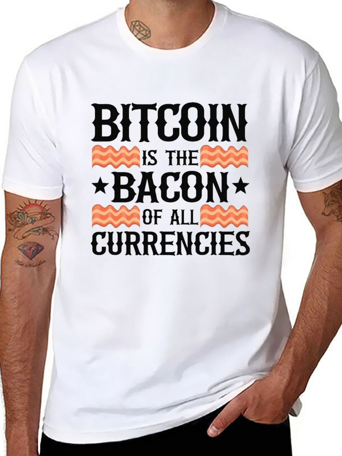 Bitcoin Bacon of All Currencies T-Shirt product image 7