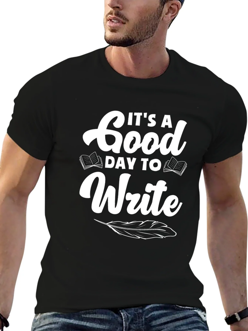 Its a Good Day to Write T-Shirt - Black product image 6