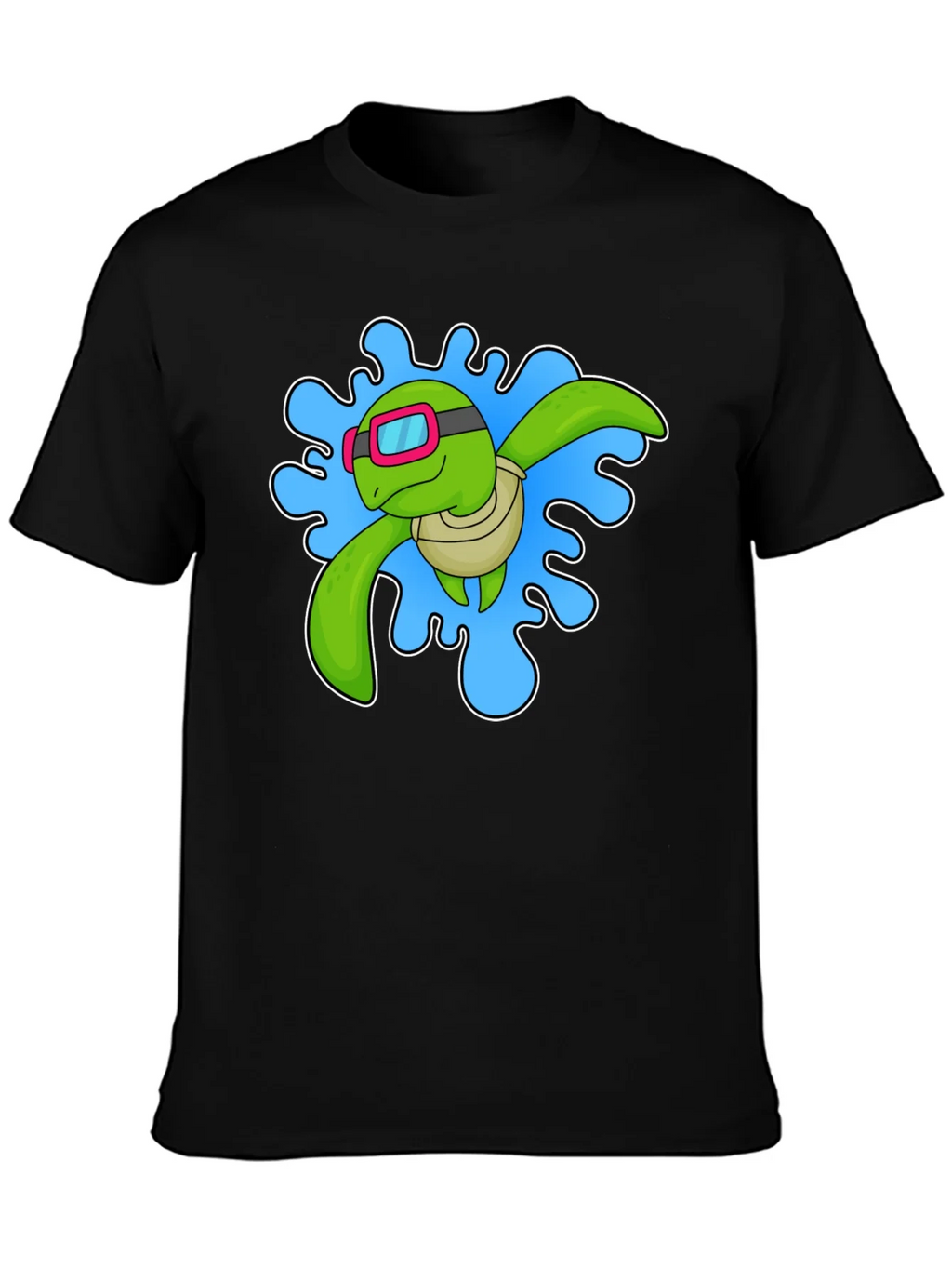 Turtle Swimmer Graphic T-Shirt - Black product image 1