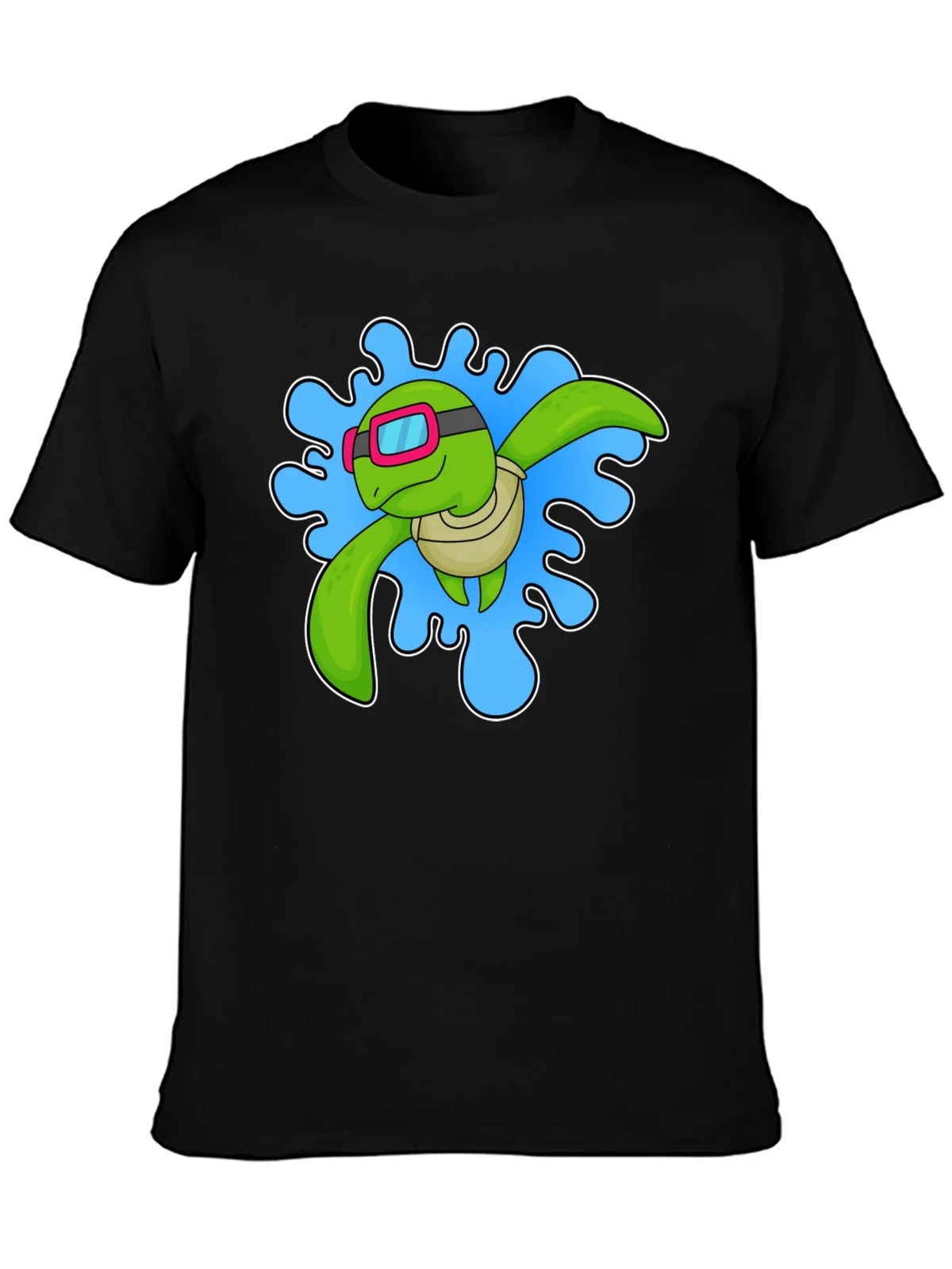 Turtle Swimmer Graphic T-Shirt - Black product image 1