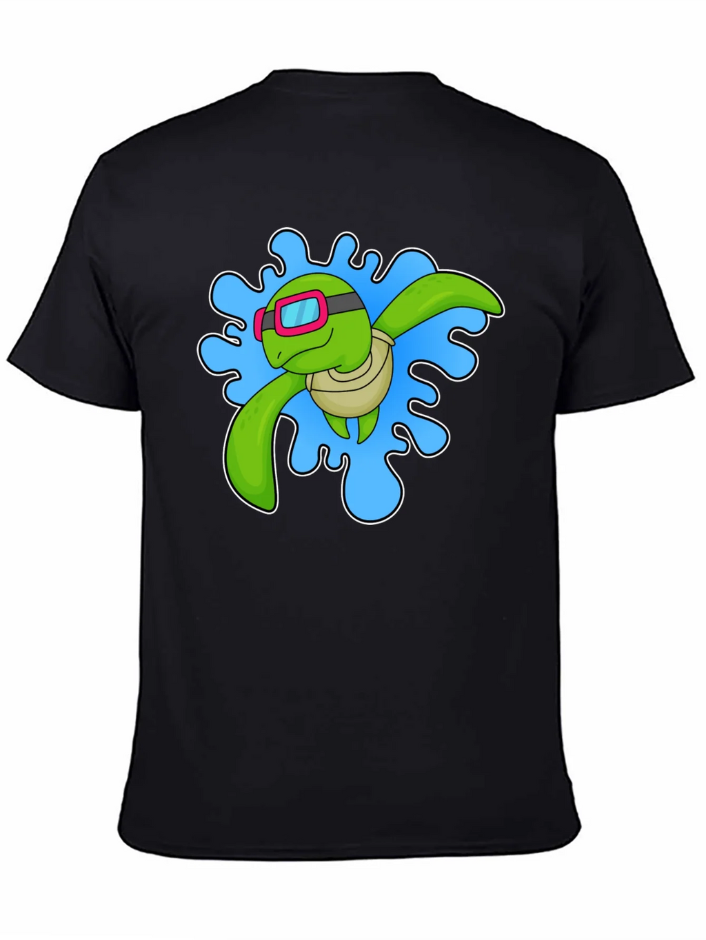 Turtle Swimmer Graphic T-Shirt - Black product image 2