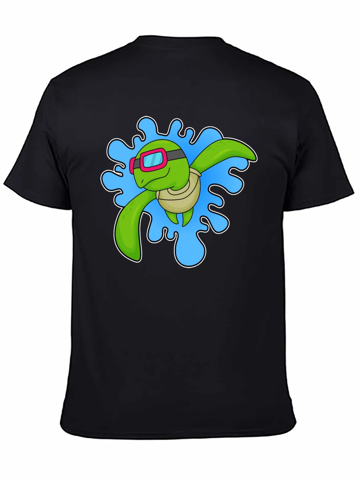 Turtle Swimmer Graphic T-Shirt - Black product image 2