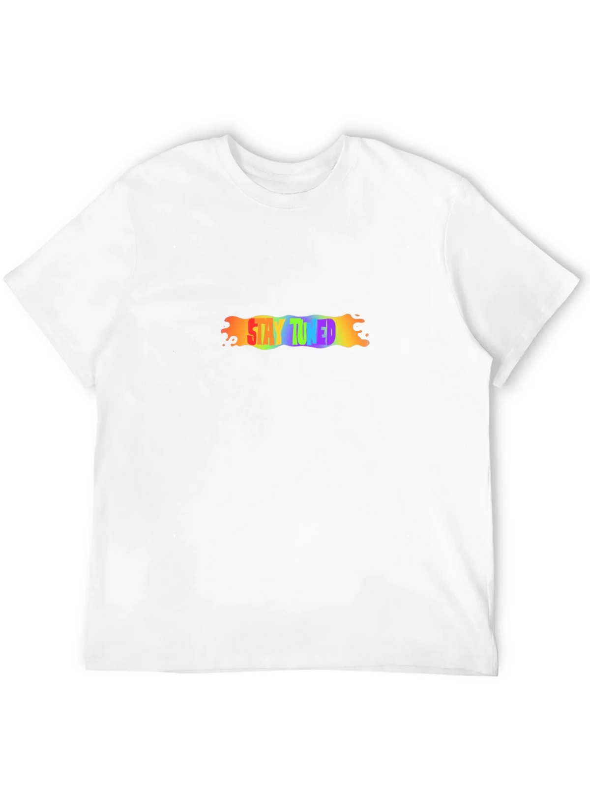 Stay Tuned Rainbow Graphic Black T-Shirt product image 3