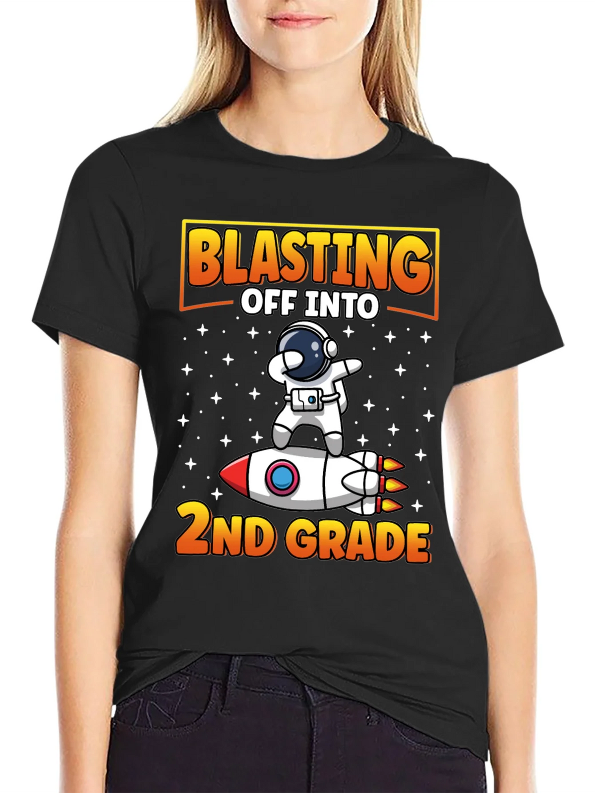 Blasting Off To 2nd Grade T-Shirt Astronaut Rocket product image 2