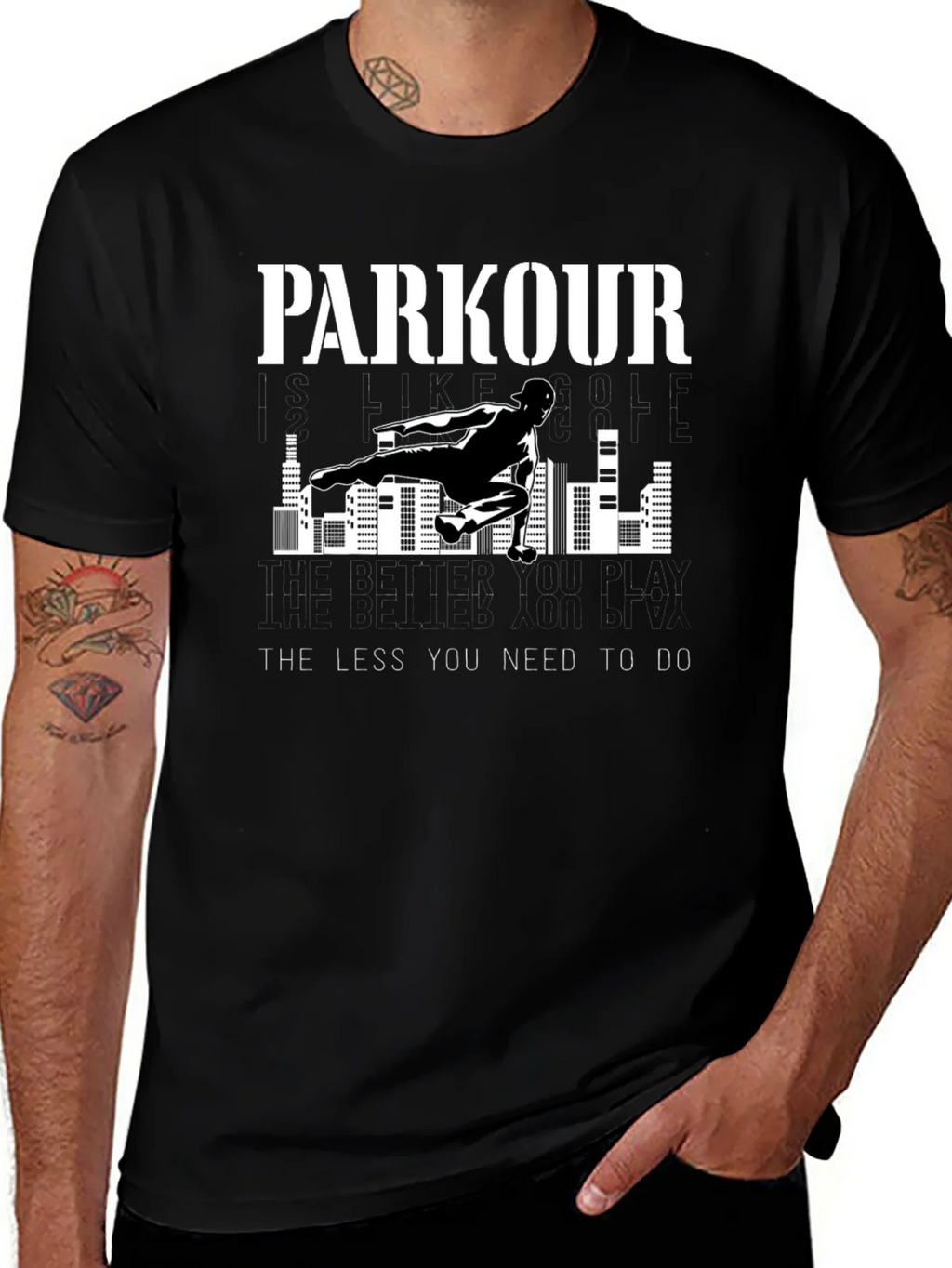 Parkour Graphic Tee - The Less You Need to Do product image 1