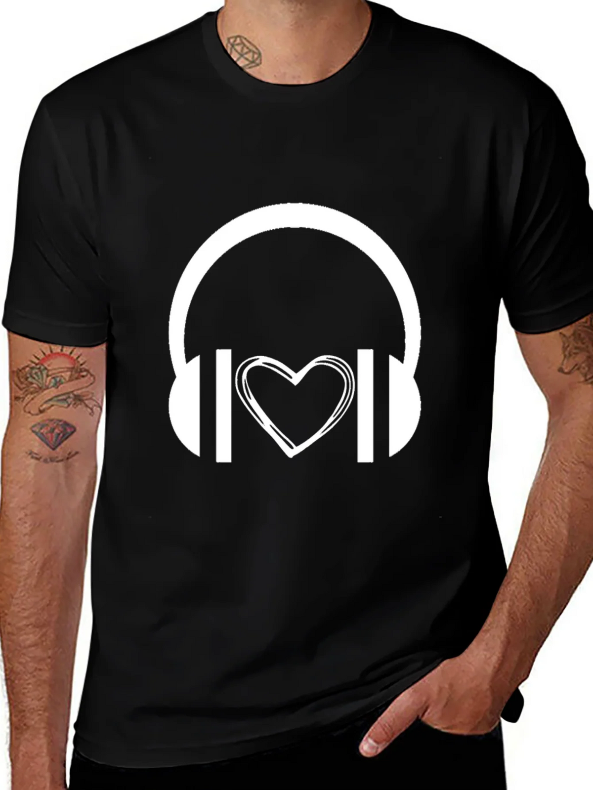 Music Lover Graphic Tee - Headphones Heart product image 1