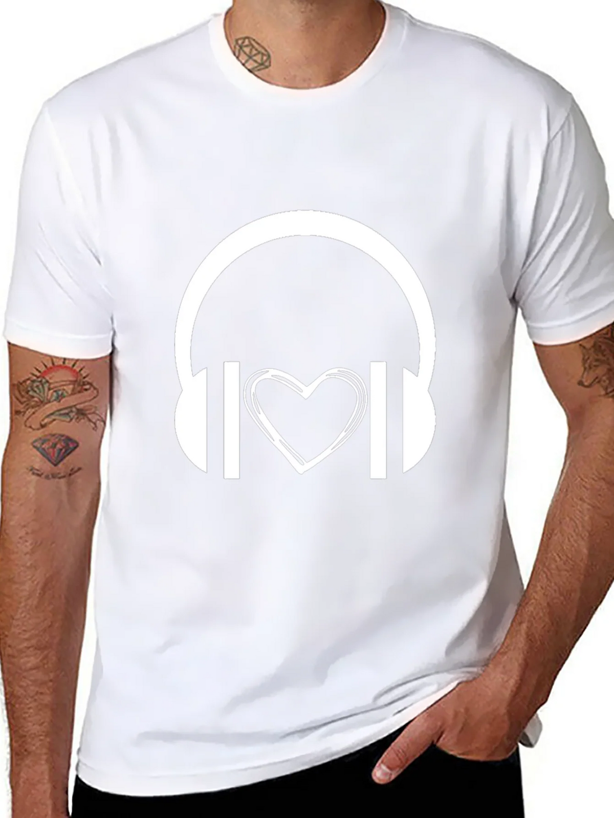 Music Lover Graphic Tee - Headphones Heart product image 7