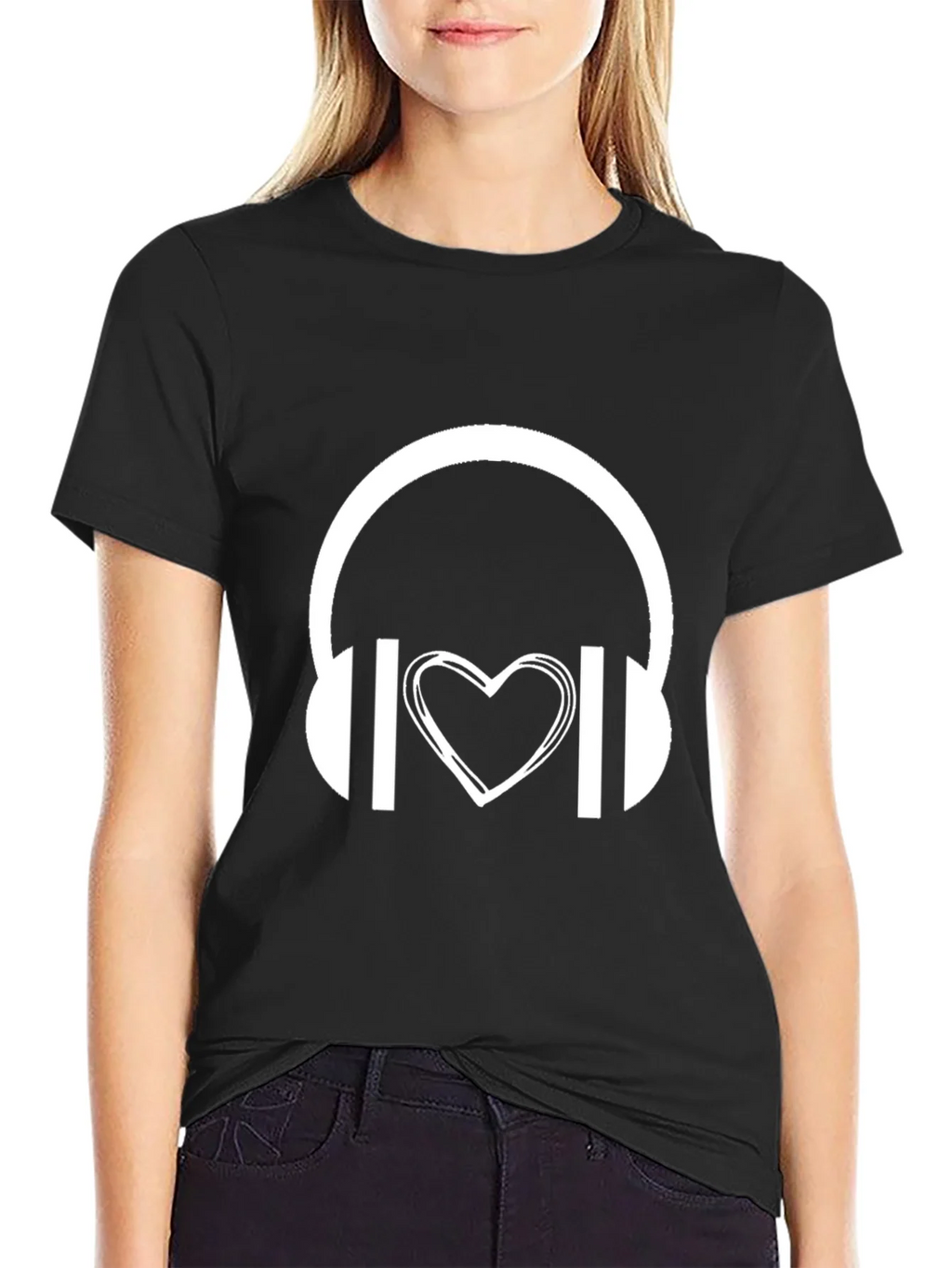 Music Lover Graphic Tee - Headphones Heart product image 2