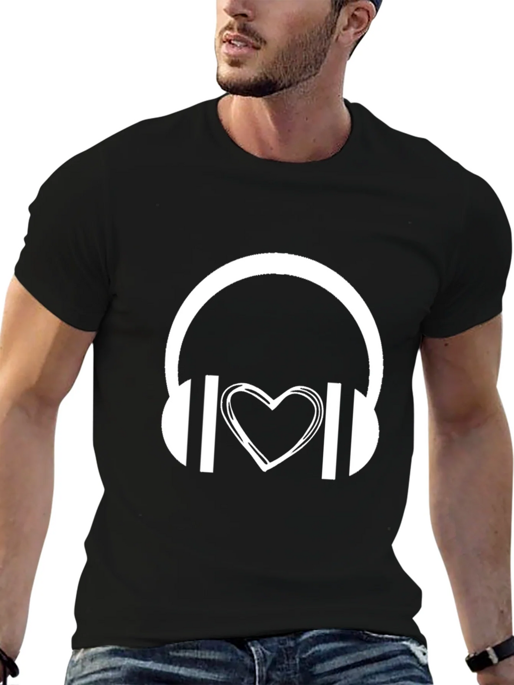 Music Lover Graphic Tee - Headphones Heart product image 6