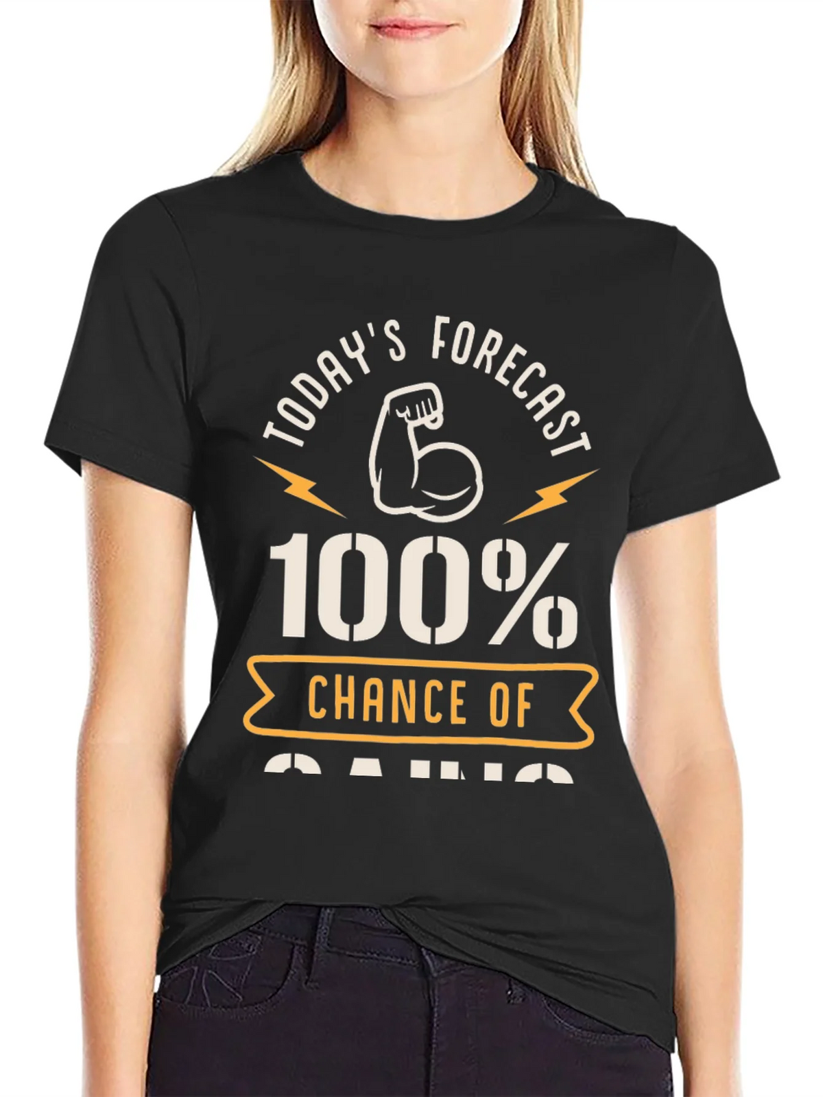 100% Chance of Gains Fitness T-Shirt product image 1