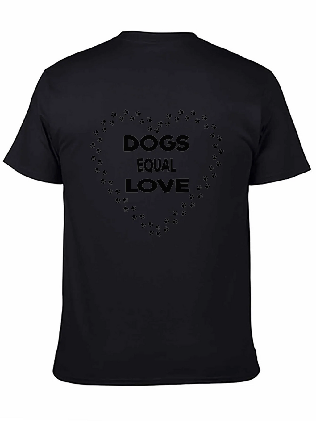 Dogs Equal Love Heart Print Black T-Shirt product image 4
