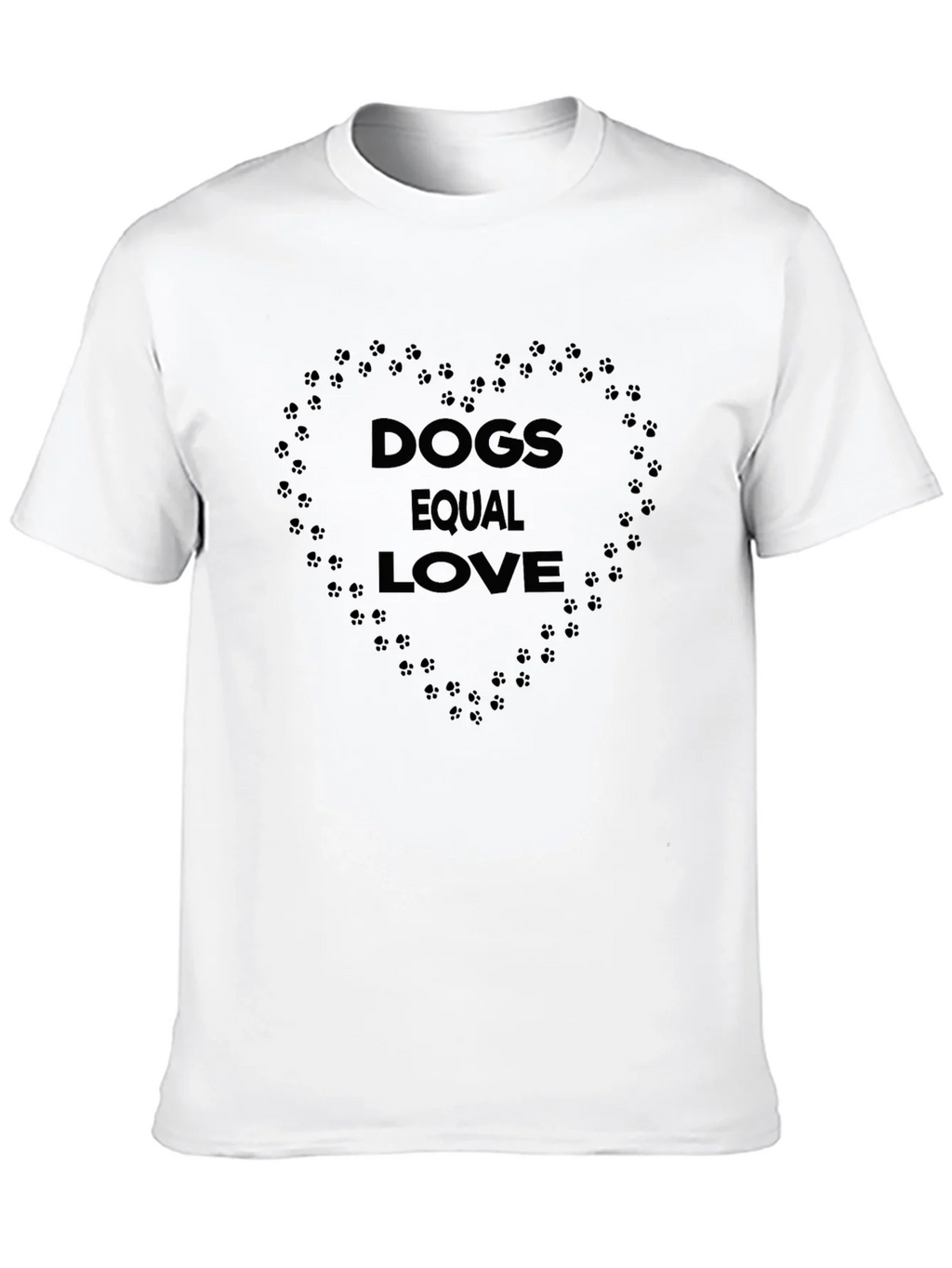Dogs Equal Love Heart Print Black T-Shirt product image 7