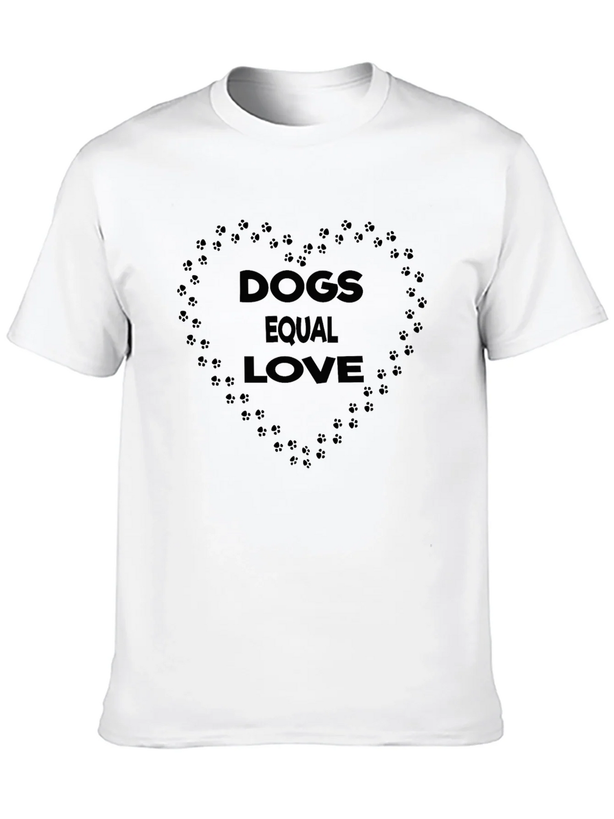 Dogs Equal Love Heart Print Black T-Shirt product image 7
