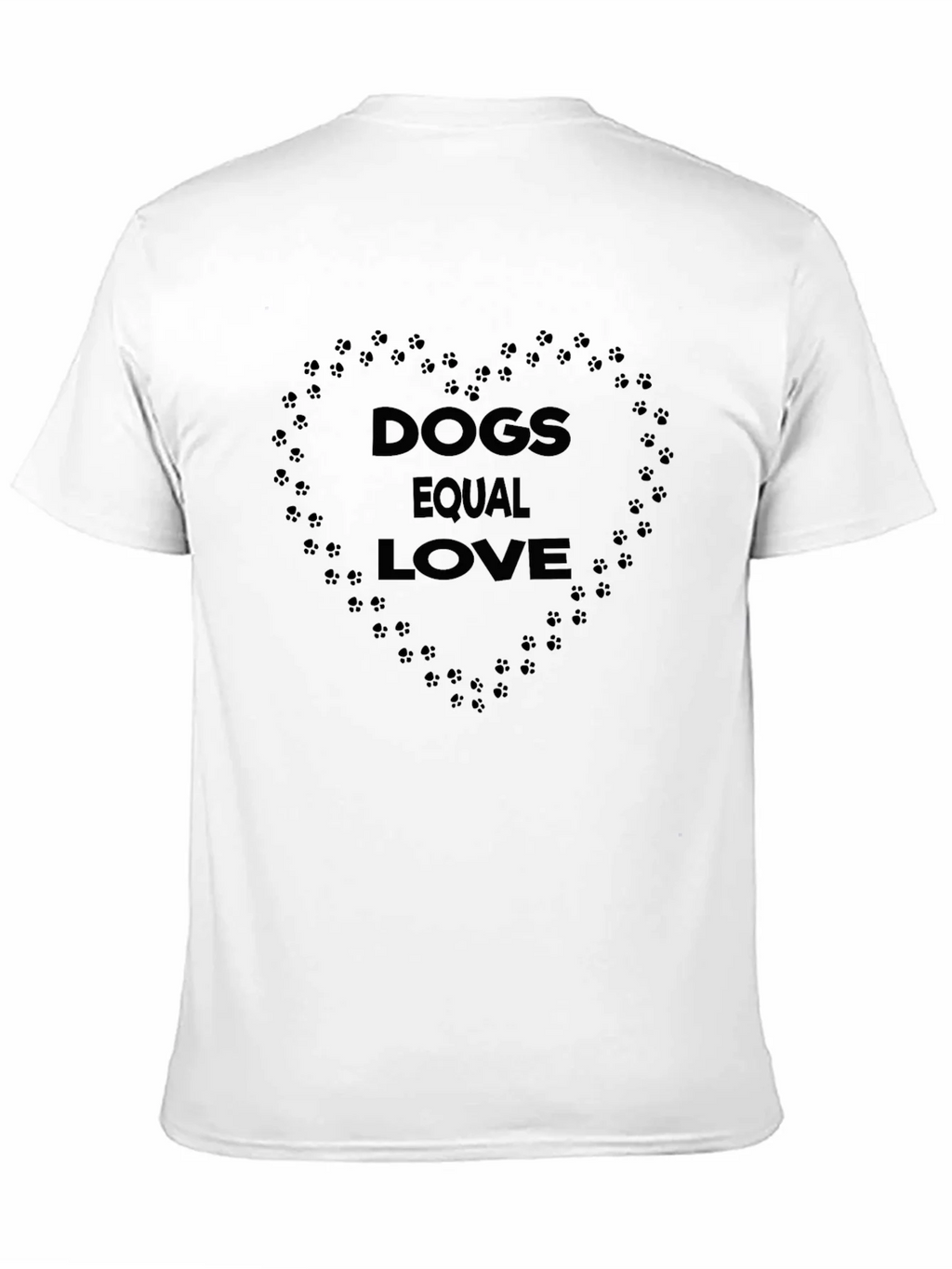 Dogs Equal Love Heart Print Black T-Shirt product image 8