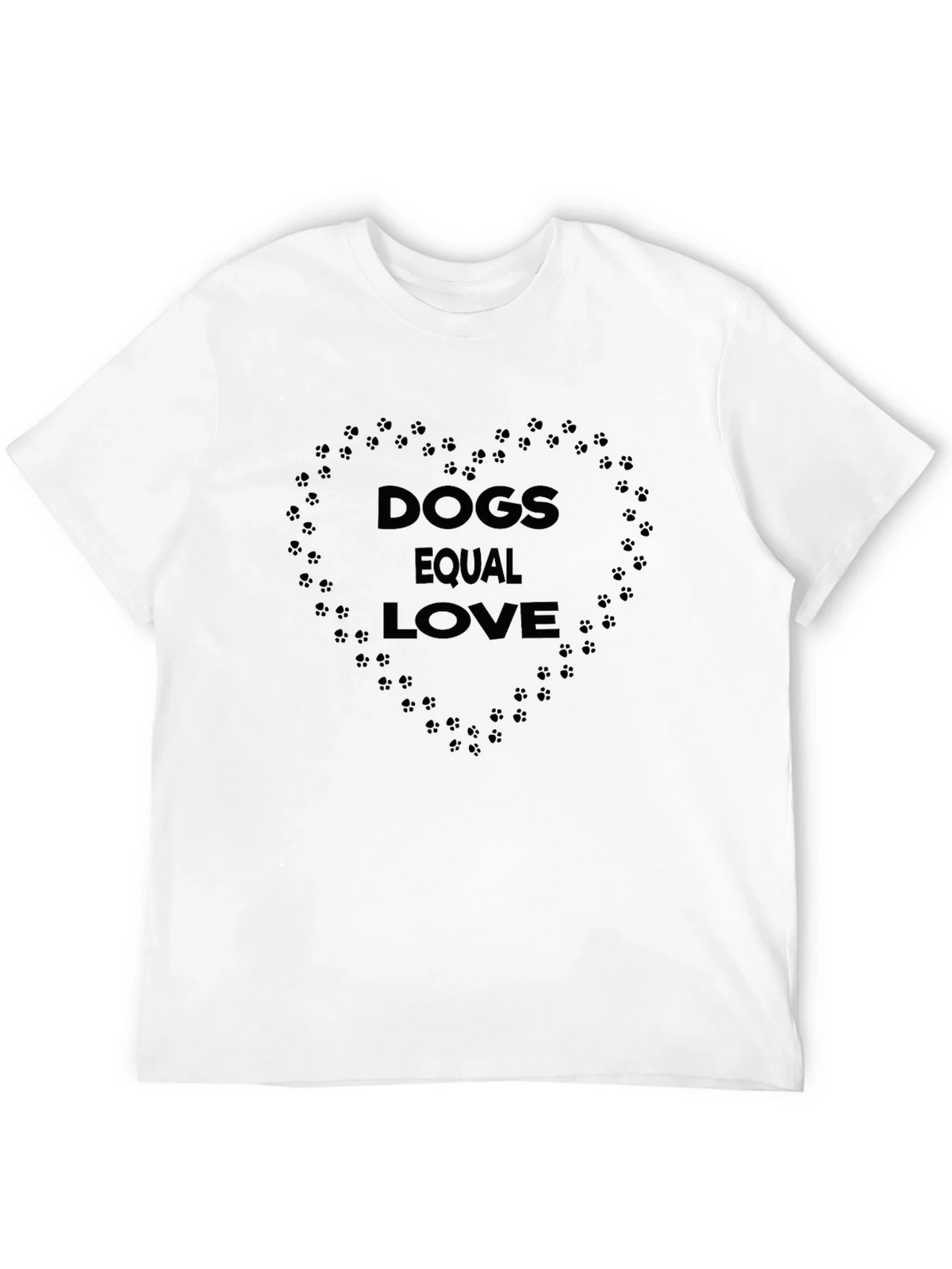 Dogs Equal Love Heart Print Black T-Shirt product image 9