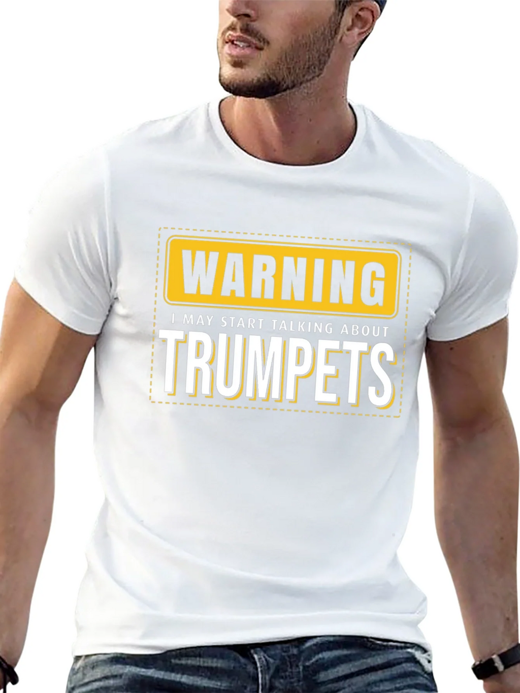 Warning: May Start Talking About Trumpets Black T-Shirt product image 10