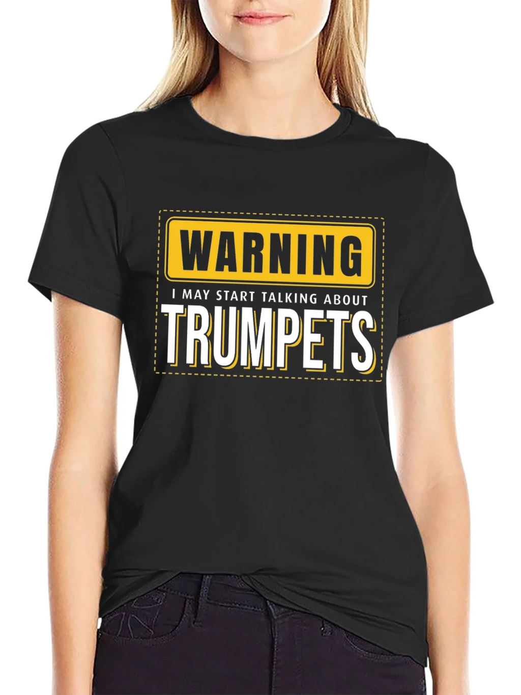Warning: May Start Talking About Trumpets Black T-Shirt product image 2