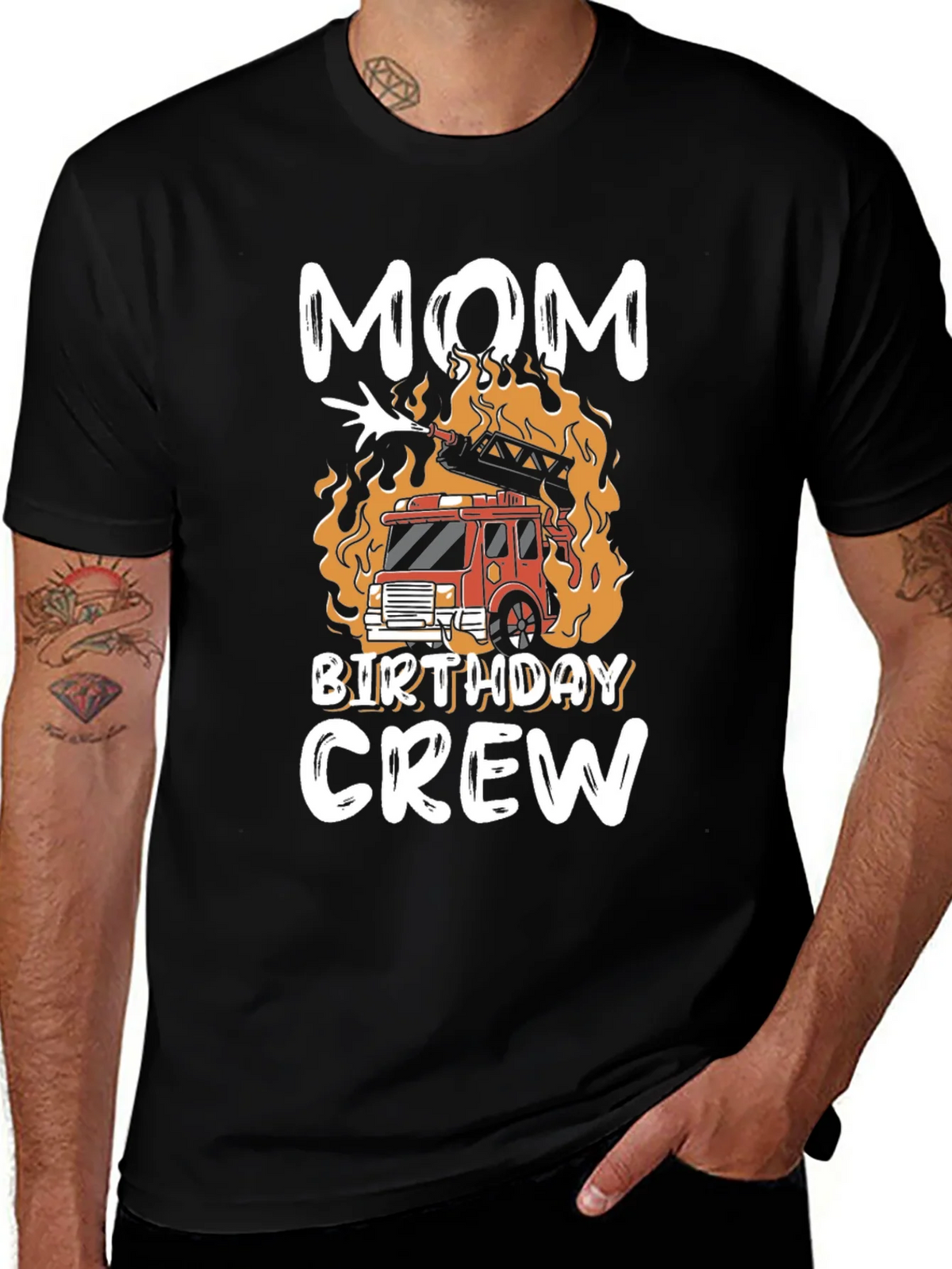 Mom Birthday Crew Firetruck T-Shirt product image 1