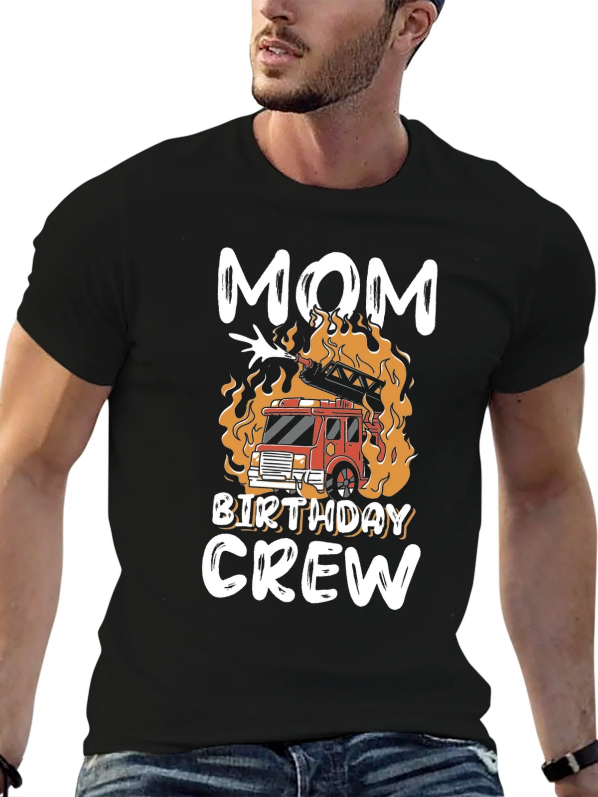 Mom Birthday Crew Firetruck T-Shirt product image 6