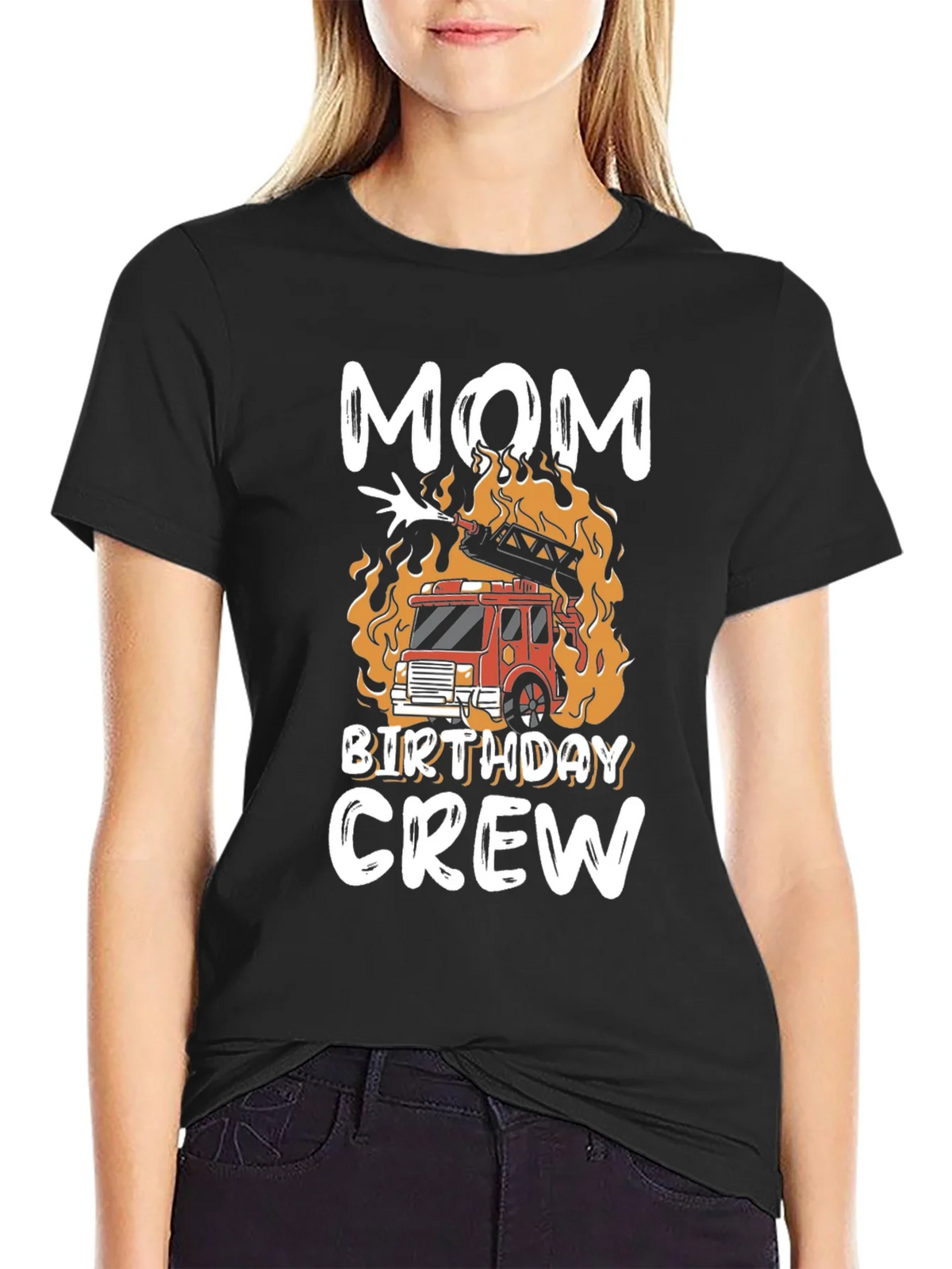 Mom Birthday Crew Firetruck T-Shirt product image 2