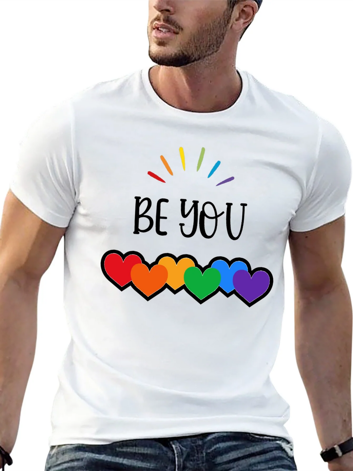 Be You Rainbow Hearts Pride T-Shirt product image 12