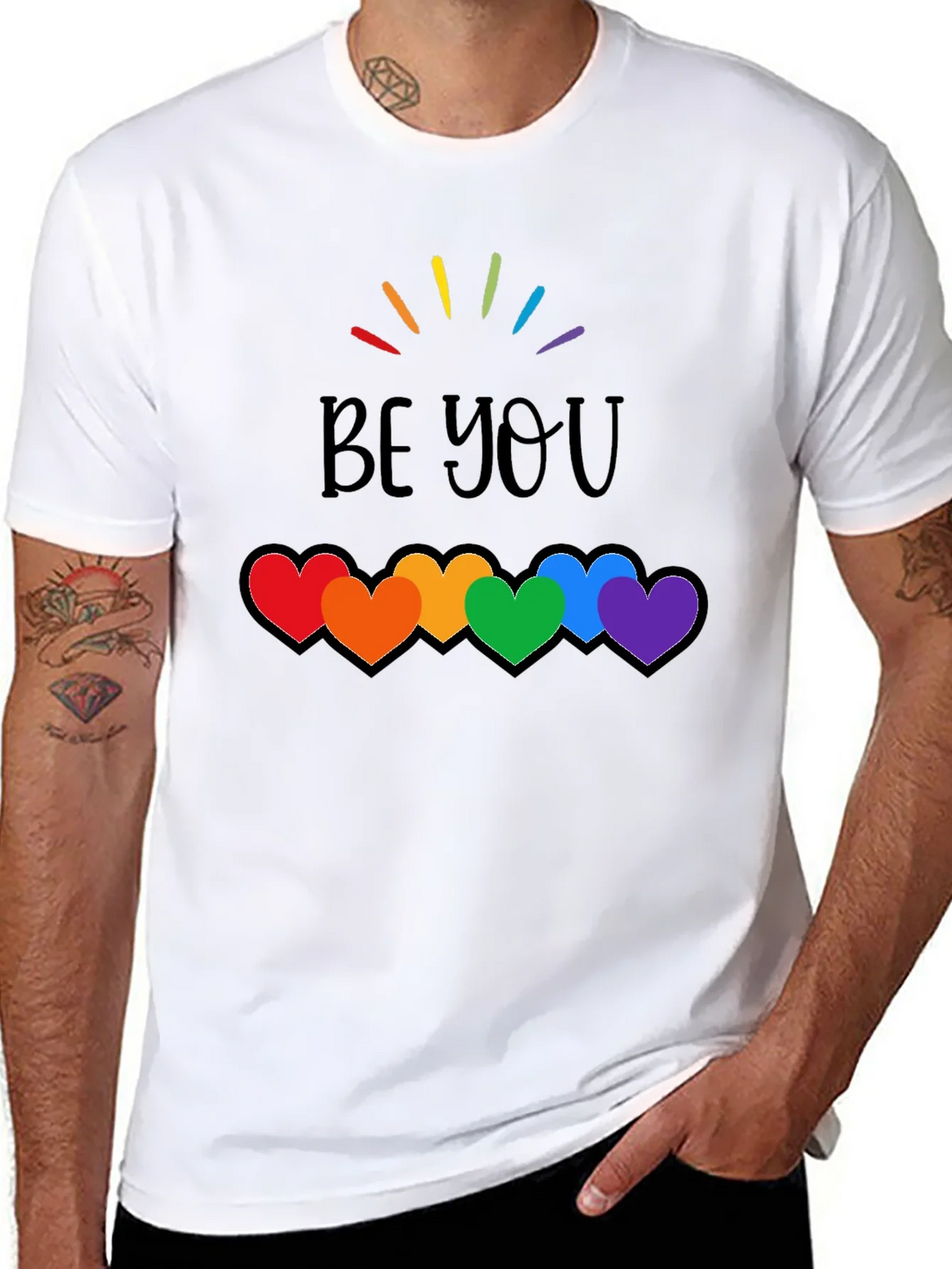 Be You Rainbow Hearts Pride T-Shirt product image 7