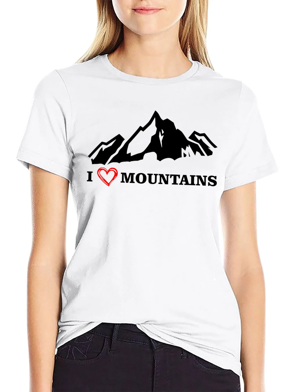 I Heart Mountains Black Graphic T-Shirt product image 8