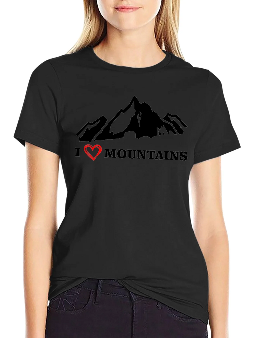 I Heart Mountains Black Graphic T-Shirt product image 2