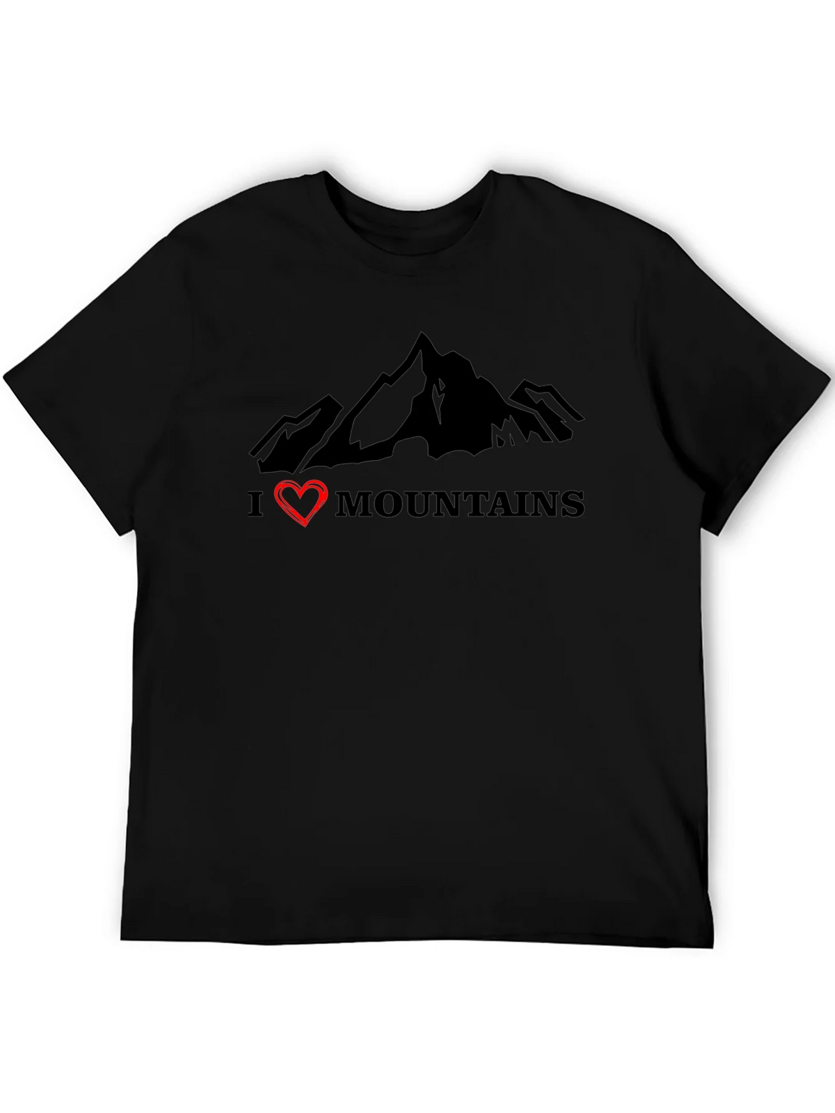 I Heart Mountains Black Graphic T-Shirt product image 5