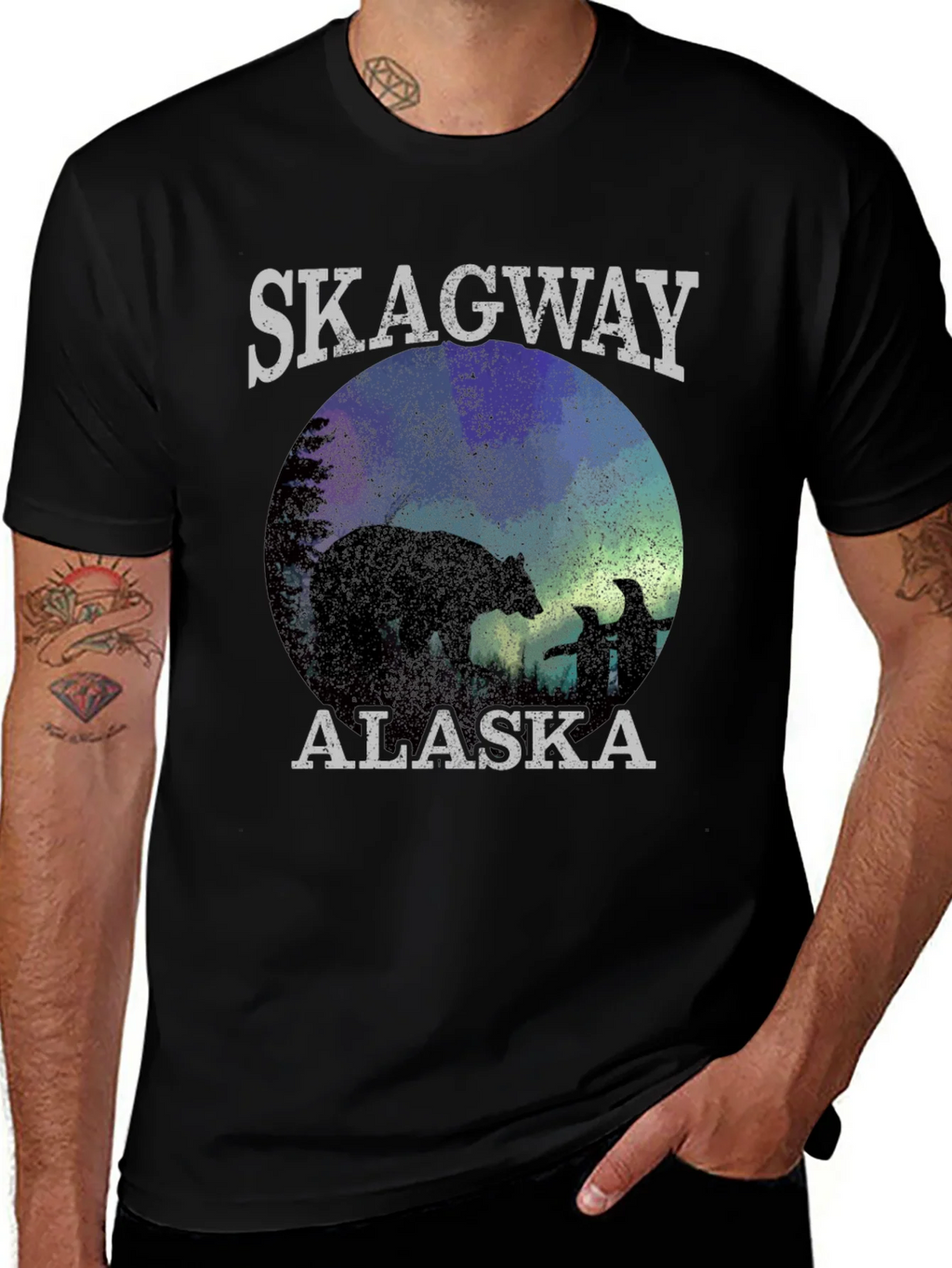 Skagway Alaska T-Shirt Bear Silhouette product image 1