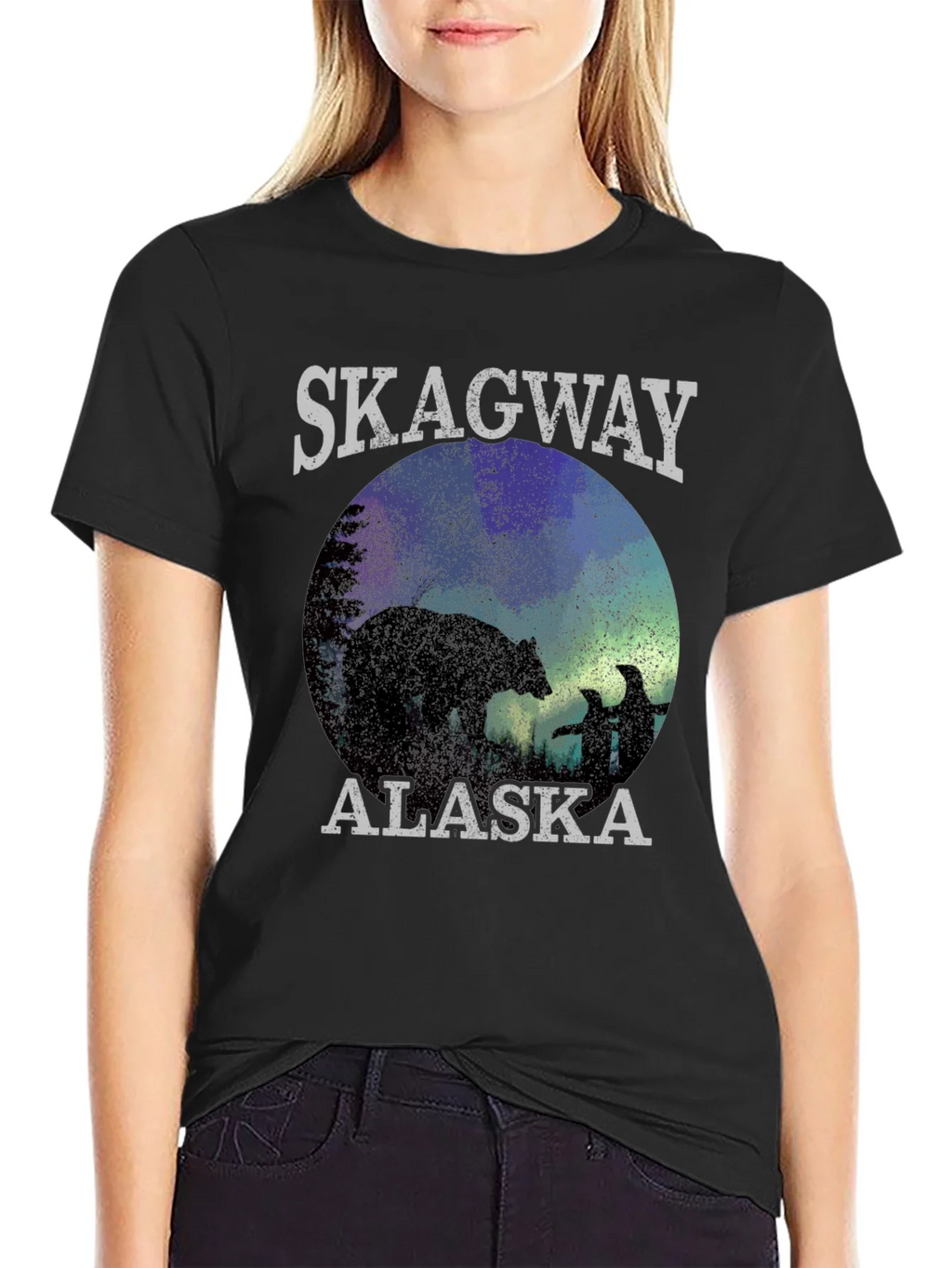 Skagway Alaska T-Shirt Bear Silhouette product image 2