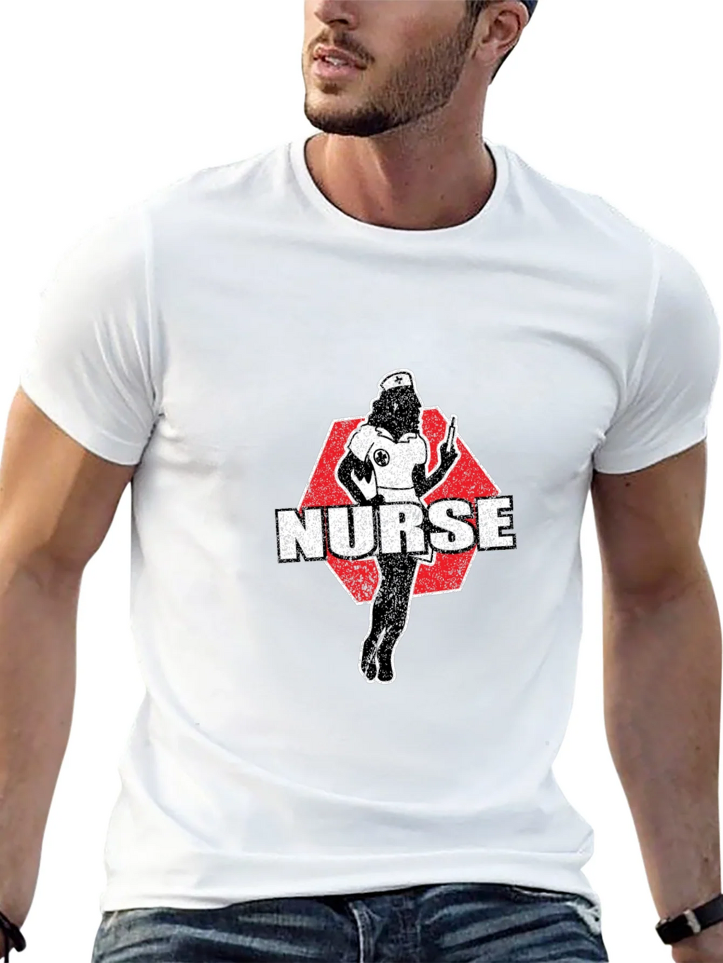 Nurse Retro Graphic T-Shirt - Black Cotton product image 12