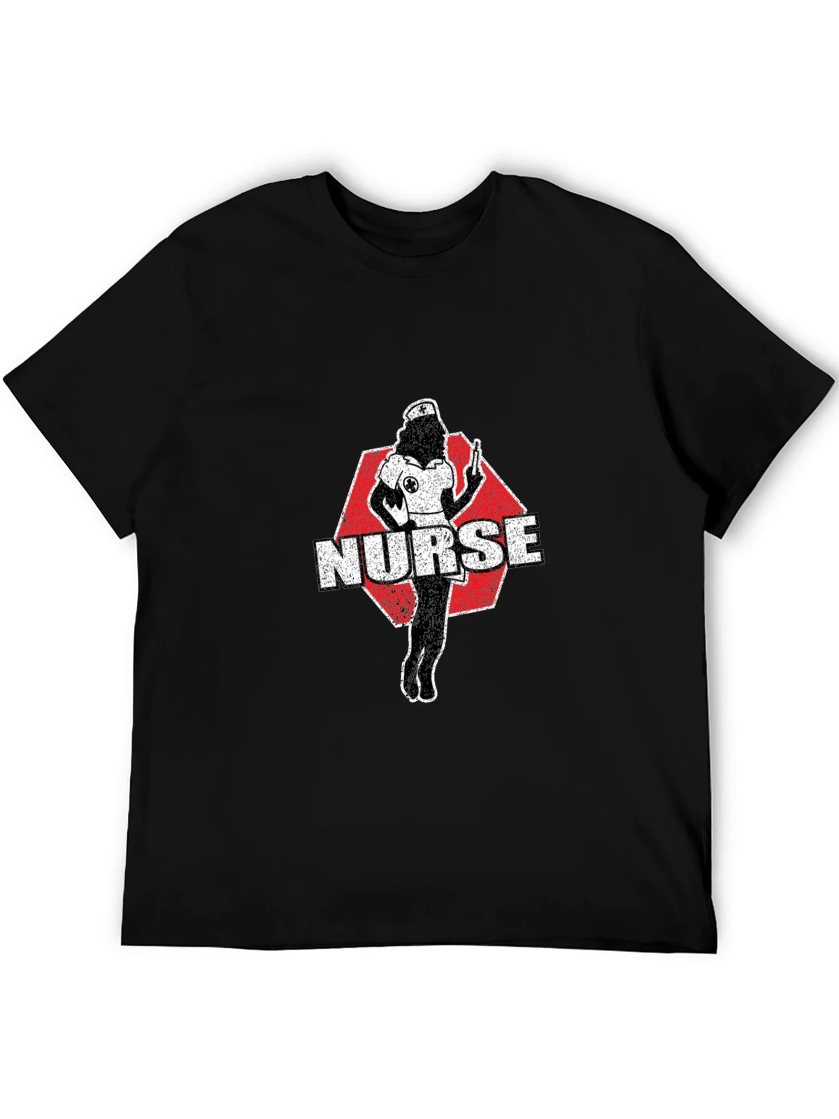 Nurse Retro Graphic T-Shirt - Black Cotton product image 5
