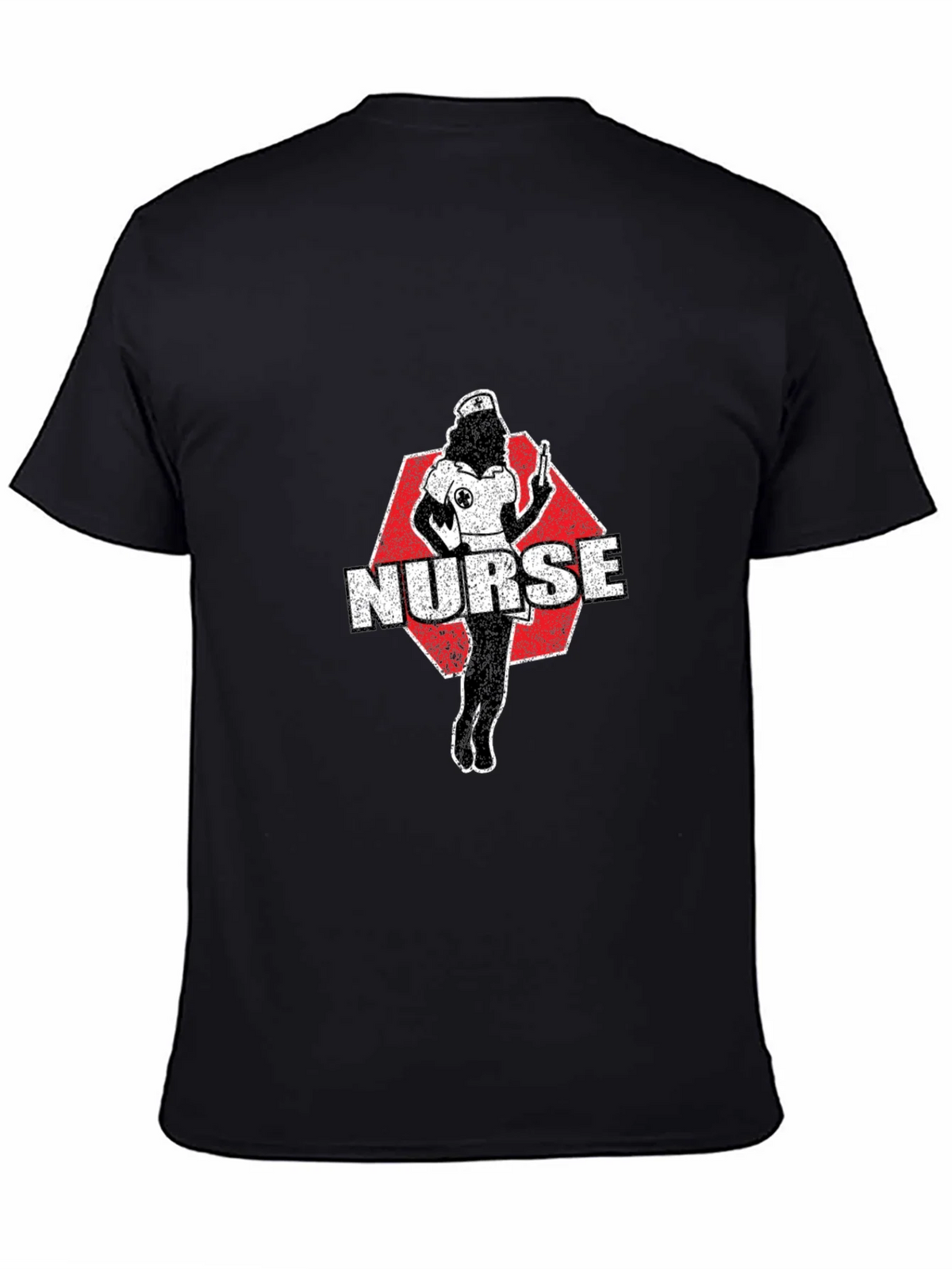 Nurse Retro Graphic T-Shirt - Black Cotton product image 4