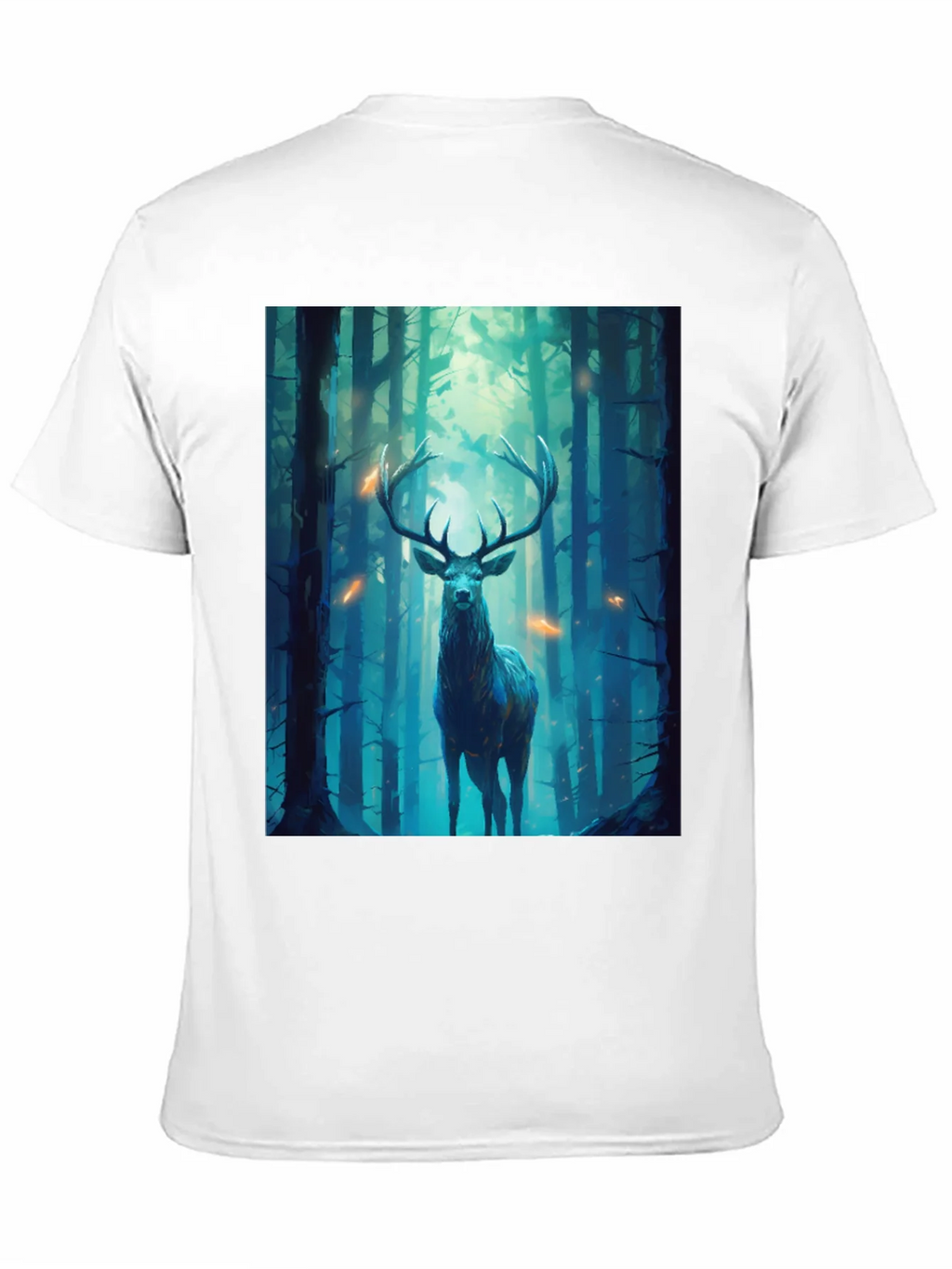 Deer in Forest Graphic Tee - Black Unisex T-Shirt product image 6
