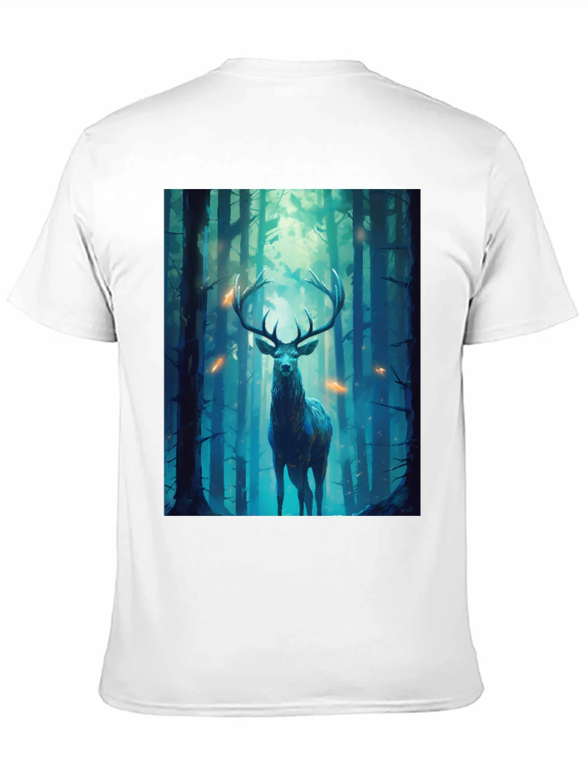 Deer in Forest Graphic Tee - Black Unisex T-Shirt product image 6