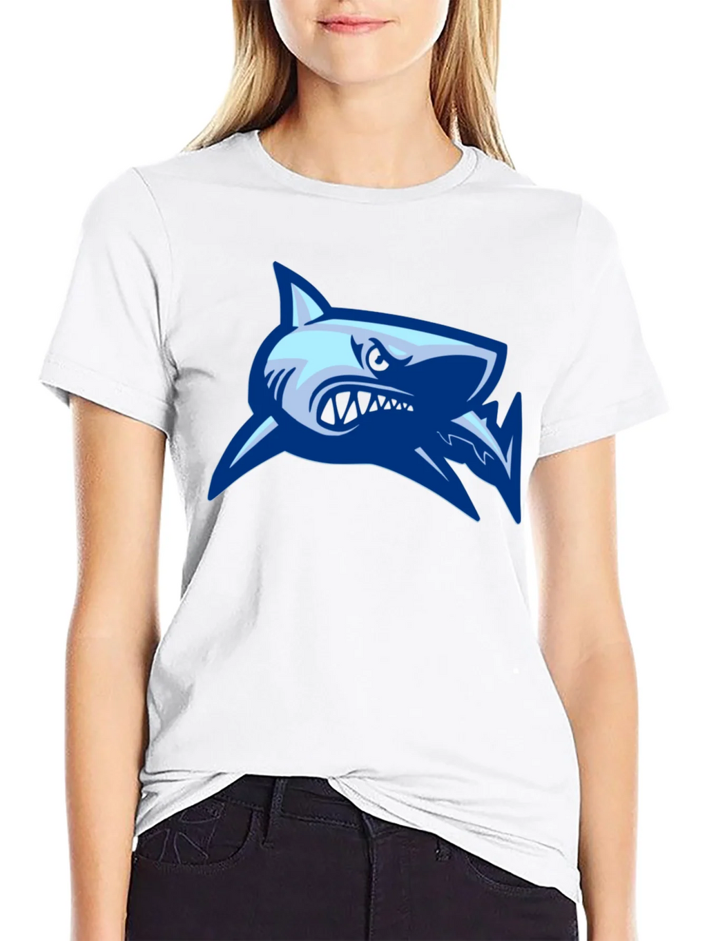 Cool Shark Graphic Black T-Shirt product image 2