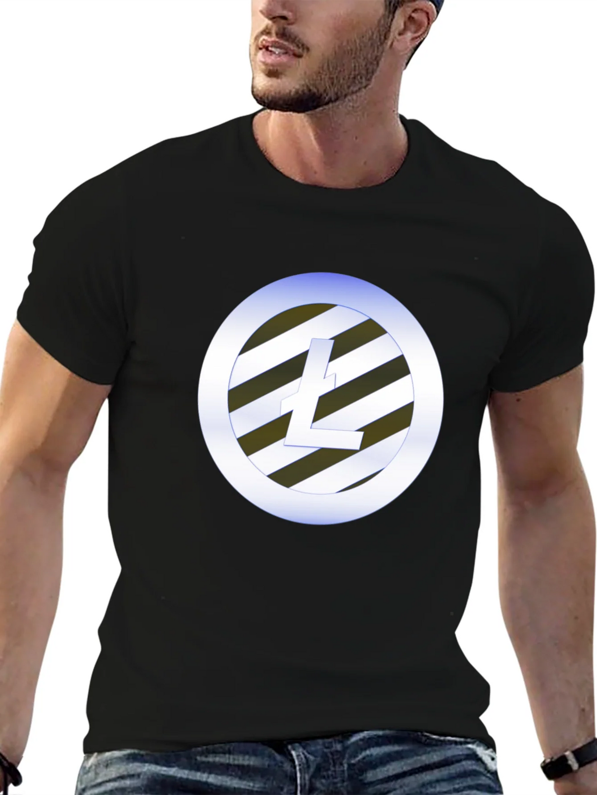 Litecoin Crypto Tee - Black Graphic T-Shirt product image 2
