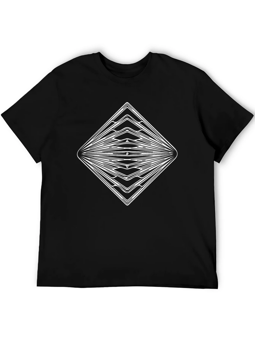 Geometric Diamond Graphic Black T-Shirt product image 3