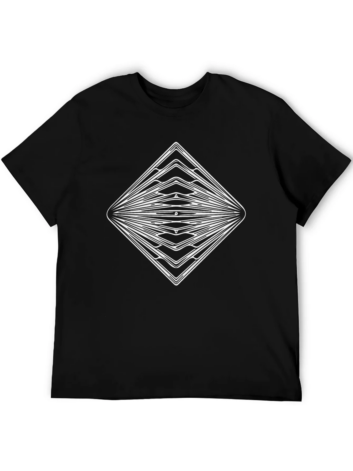 Geometric Diamond Graphic Black T-Shirt product image 3