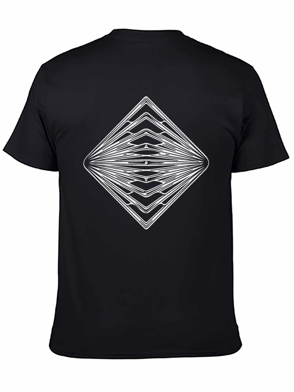 Geometric Diamond Graphic Black T-Shirt product image 2