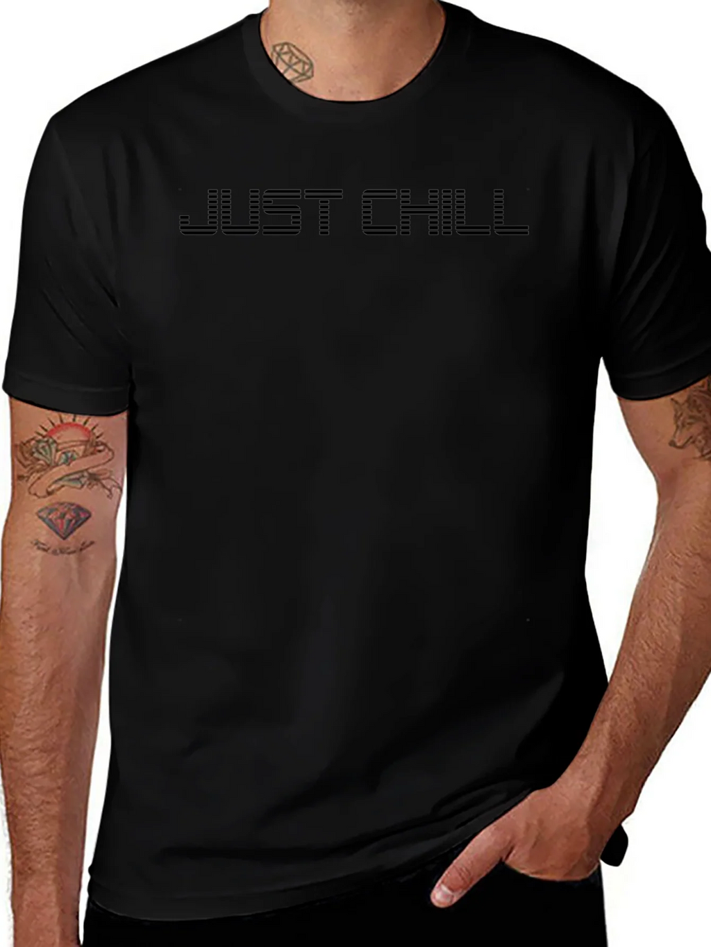 Just Chill Black Graphic T-Shirt product image 1