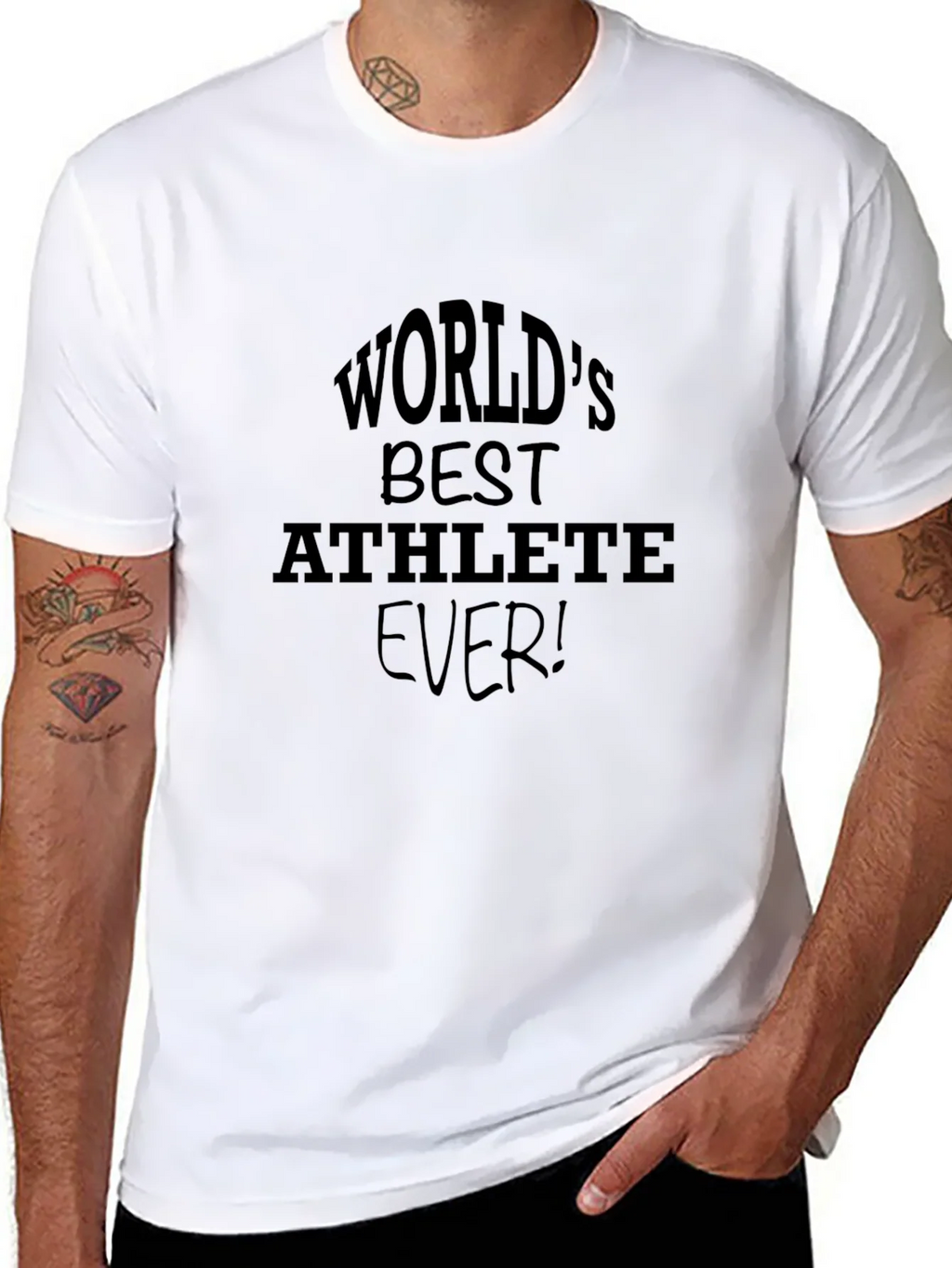 Worlds Best Athlete Ever! Black T-Shirt product image 7