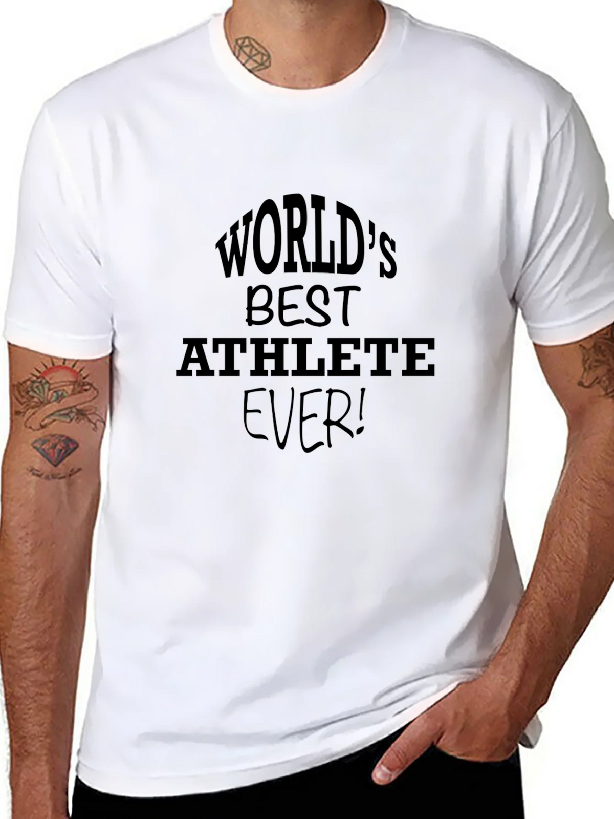 Worlds Best Athlete Ever! Black T-Shirt product image 7